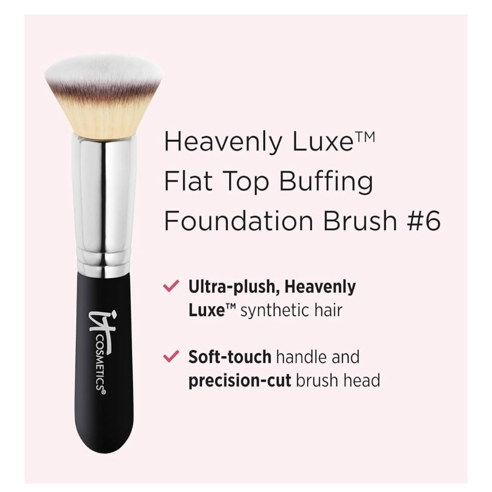 NWT It Cosmetics Heavenly Luxe Flat‎ Top Buffing Foundation Makeup Brush #6